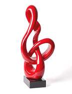 Sculpture Music Note Decor Modern Statue Gifts Treble Clef Figurine Polyresin Arts Red 23 inch - color: Red