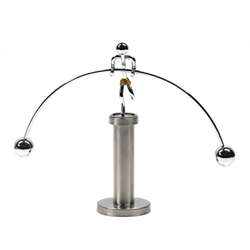 Sunnytech Steel Balance Physics Toy Weightlifter Kinetic Art Balance Toy Balancing Decompressive Science Home Office Toy for Desk Decor WJ020 - style: WJ020