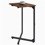 NEFROM C-Shaped End Table, Small Couch Side Table, Sofa TV Tray Table for Living Room, Bedroom, Bedside ET-X-BRW1 - color: Rustic Brown