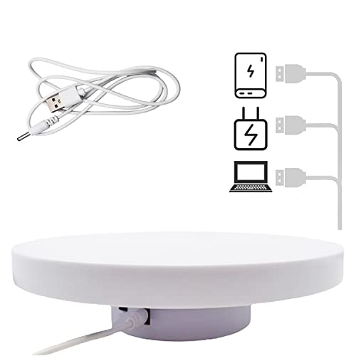 Funvalley Surperfect 9.8 Inches Electric Motorized Rotating Turntable Display Stand, USB Automatic Turntable Table for 360 Degree Products Display