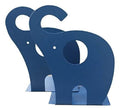 one Pair Cute Cartoon Elephant Nonskid Bookends Art Bookend Metal Bookends (Dark Blue) - color: Dark Blue