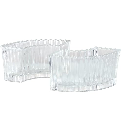 MCMCNCUIU Crystal Vases for Centerpieces, Flower Vases for Wedding Centerpieces, Clear Glass Vase for Flowers, Curve Small Vase for Living Room, Bedroom, Kitchen, Dining Table, Set of 2 - color: Clear