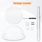 Adjustable Acrylic Hat Display Stand, 8"-16" Clear Domed Baseball Cap Rack, Height Adjustable Cowboy Hats Display, Durable Tabletop Hat Holder and Wig Stand for Closet, Vendors, Counter, Salons - size: Adjustable 8"-16" - 1 Pack