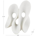 Deco 79 Polystone Abstract Decorative Sculpture Wavy Shaped Home Decor Statue with Cutouts and Speckled Texturing, Accent Figurine 9" x 7" x 12", White - size: 9" x 7" x 12"