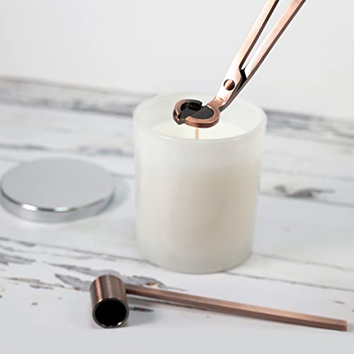 Airy Abode Candle Wick Trimmer and Candle Snuffer Accessory Set – Pick Your Color - color: Brushed Copper