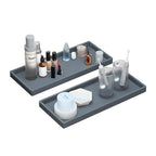BBK Bathroom Trays 2 Pack (Large, Gray) - Silicone, Rectangular, Dishwasher Safe - Organize Toiletries & Grooming Products - color: Gray (2-pack Large)