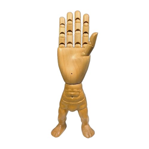 Hand Model,Wood Hand for Nails,Drawing Wooden Hand,Wooden Mannequin,Wood Hand,Hand Model for Drawing,Male_R with Lower Body - color: Male_r With Lower Body 12.8in