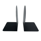 Huron 7" Decorative Steel Arched Fanhole Non-Skid Metal Book Ends for Shelves Heavy Duty Bookends, Black, Pair (1/3/8/24/72) (1)