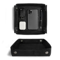 Hide & Drink, Leather Catchall Change Keys Coins Jewels Box Tray Big Storage, Handmade - Charcoal Black - color: Charcoal Black