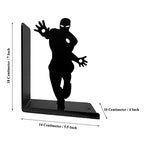 Superhero Bookends | Decorative Bookends for Shelves | Non-Skid Book Holders for Shelves, Table | Unique Home/Office Decor | Heavy Bookends| Metal Book Ends| 7x5.5x4 Inches Each - size: 7 x 5.5 x 4 inches | 2.5 pounds