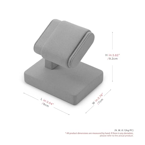 Microfiber Watch Display Stand T-bar Watch Stand Holder Organizer For Men And Women Wristwatch, Bracelet,Storage Display Rack (Grey) - color: Gray, size: 1 Slot