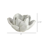 HomArt Lotus Tea Light Holder, White - color: White