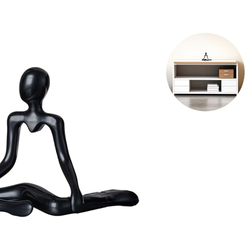 Modern Abstract Sculpture for Home Decor Contemporary Art Statue Minimalist Decorative Figure - color: Black