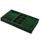 4 In 1 Velvet Jewelry Trays Jewelry Drawer Organizer Tray Stackable Jewelry Trays Necklace Bracelet Ring Earring Organizer Tray (Green) - size: 4-in-1 Tray for Multiple Jewelry