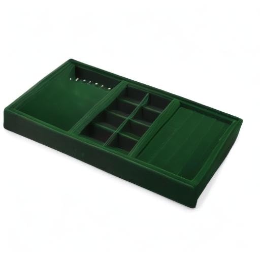 4 In 1 Velvet Jewelry Trays Jewelry Drawer Organizer Tray Stackable Jewelry Trays Necklace Bracelet Ring Earring Organizer Tray (Green) - size: 4-in-1 Tray for Multiple Jewelry