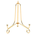 Gold Iron Display Stand Craft Bracket Book Holder Photo Pedestal Bowl Dish Frame Picture Plate Rack Easel Storage Decoration（6in） - size: Large