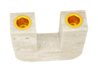 Spiretro Elegant U-Shape Marble Candle Holder for Taper Candles – Real Marble with Grayish-White and Brown Veining, Soft Pads for Surface Protection – 5.5” W x 4.5” H x 1.75” D