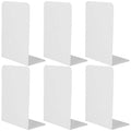 6 Pcs White Metal Bookends, Bookends for Shelves, Heavy Duty Book Ends to Hold Books, Book Stopper for Shelves, Heavy Books, Decorative, Home, Office, Kids1