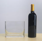 CYS EXCEL Glass Book Vase (H:6" Open:7"x2") Round Edge Oval Flower Vase Rectangular Wedding Centerpiece - size: H-6" Open-7"x2"