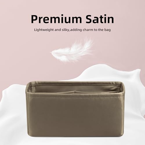 DGAZ Silk Purse Organizer Insert For Hermes Geta bags，Silky Smooth Bag Organizer，Luxury Handbag & Tote Shaper(Etoupe Grey) - color: Etoupe Grey