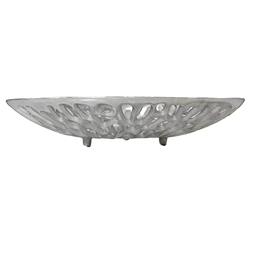 BBH Home's Handmade Silver Novelty Shaped Aluminium Tray 5.51 x 5.51 x 1.37 AMBBVK063AB2020 - color: Silver