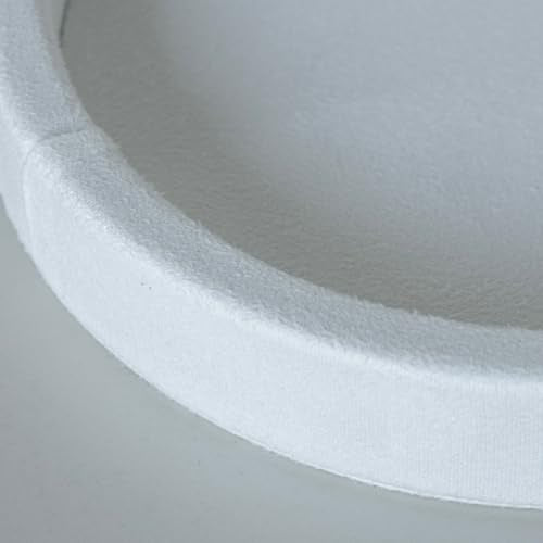 COLLECTIVE HOME - Velvet Jewelry Tray, 6" Monogrammed Jewelry Dish, Smooth Velour Display Dish for Rings, Earrings, Necklaces, Makeup, Personalized Gifts for Women (White-j) - color: White-j