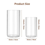 2 Pack Acrylic Cylinder Vases, Non-breakable Vase for Centerpieces,10,14 inch Tall Clear Flower Vase Bulk Floating Candle Holder for Wedding Table Home Decor and Party - size: 2 Pack(4''W x 10''H & 5''W x 14''H)