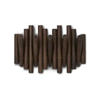 Umbra Picket Rail Hook Coat Rack, Aged Walnut (Pack of 3) - color: Walnut, size: 5-Hook (Pack of 3)