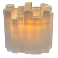 Selenite Tea Light Holder, Natural Selenite Crystal Candle Holders with Different Shapes, for Home Decor, Meditation, Yoga, Reiki, Gifts (Square Irregular Cup)
