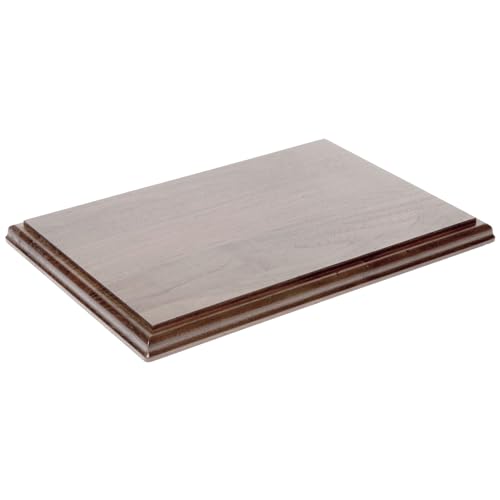 Plymor Solid Walnut Rectangular Wood Display Base with Ogee Edge, 13" W x 9" D x 0.75" H - size: 12" x 8" x 0.75"