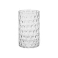 6" Wide 10" High Decorative Glass Cylinder Vase with Dimpled Circle Pattern, 8 Inch Tall, Clear (1, 6"x10") - size: 6"x10"