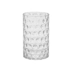 6" Wide 10" High Decorative Glass Cylinder Vase with Dimpled Circle Pattern, 8 Inch Tall, Clear (1, 6"x10") - size: 6"x10"