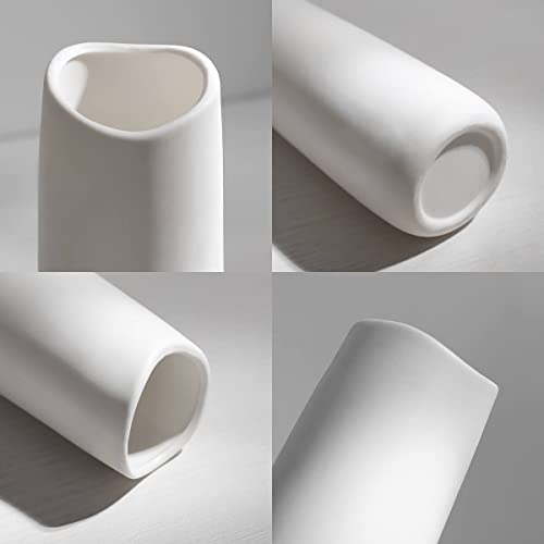 Ceramic Vases - Nordic Minimalism Style Decoration, Elegant Vase for Mantel, Table, Living Room Decoration, White Modern Geometric Decorative Flowers Vases for Home Decor - color: Color B, size: Large