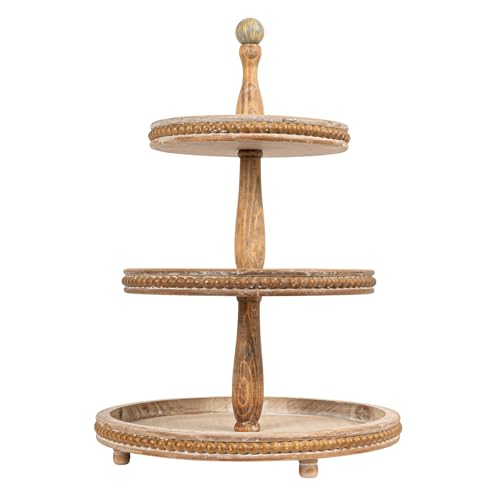 Round 3-Tier Decorative Wood Tray - color: Natural, style: 3-Tier