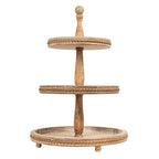 Round 3-Tier Decorative Wood Tray - color: Natural, style: 3-Tier