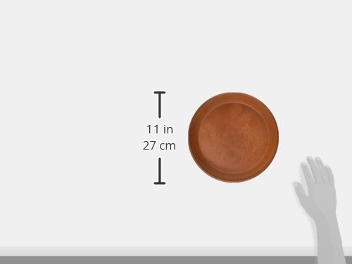PSW Pot Collection AP25TC 10-inch Plastic/Stone/Wood Composite Plant Saucer Drip Tray – No Drainage Hole (Drillable), Indoor/Outer Water Tray, Terra Cotta Color - color: Terra Cotta, size: 10-Inch