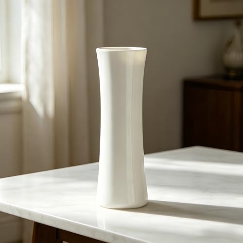 12 Inch White Vase Ceramic Flower Vase, Tall Vases for Pampas Grass, Home Decor, Modern Textured Vases for Living Room Decorations,Table Centerpieces,Shelf,Farmhouse Small Ceramic Vase - style: Shape 9