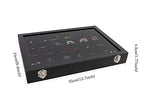 Wudygirl 30 Grid Jewelry Organizer Clear Lid Jewelry Tray Stackable Jewelry Storage Case Display Rings,Earrings,Necklace,Black Velvet (30 Grid) - style: 30 Grid Tray