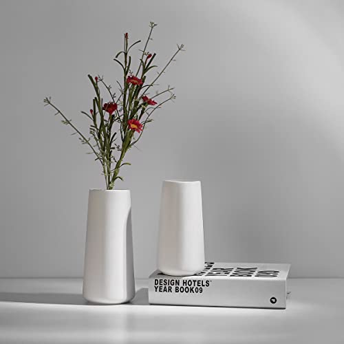 Ceramic Vases - Nordic Minimalism Style Decoration, Elegant Vase for Mantel, Table, Living Room Decoration, White Modern Geometric Decorative Flowers Vases for Home Decor - color: Color a, size: Medium