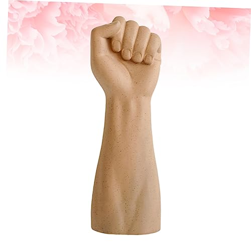 IMIKEYA Handmade Ceramic Flower Arrangement Vase Light Brown Couple Hand Shaped Table Ornament Unique Desktop Decoration for Home Office Bookshelf Display Boho Style Ceramic Vase Decor