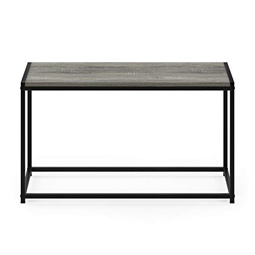 FURINNO Camnus Modern Living Coffee Table, French Oak Grey - color: French Oak Grey, size: Rectangular Metal Frame