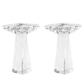 Crystal Taper/Pillar Candle Holders Set of 2, Heavy Solid Hand Cut Candle Stands Set, 6.3 Inches Height, Table Centerpiece Home Decor for Wedding, Dining, Party, Clear