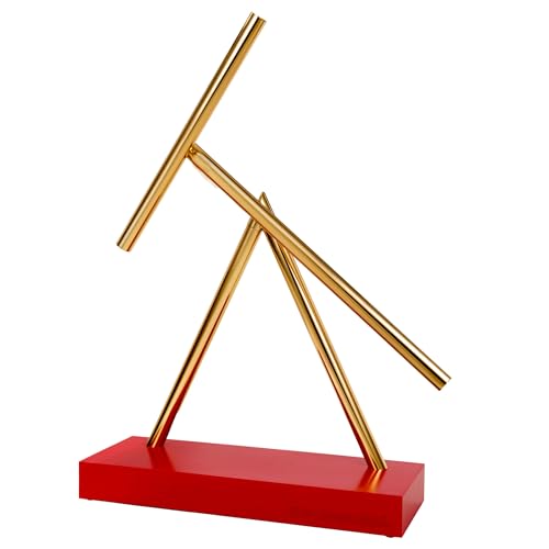 Kinetic Energy Sculpture - Desktop Toy Version (Gold/Red)