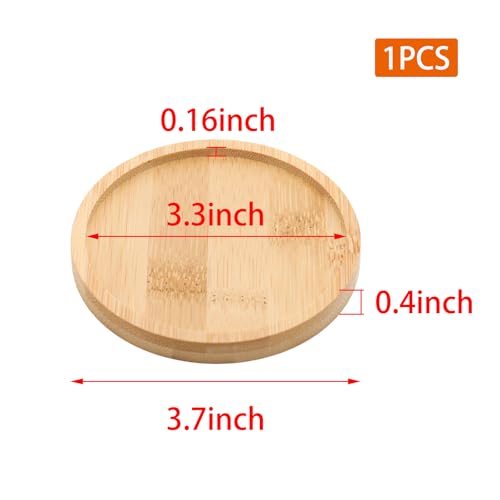 Bamboo Round Tray – 3.7” Outer Diameter, 3.4” Inner Diameter, Reusable Bamboo Plate, Mini Wood Dish for Snacks, Jewelry, Vanity, Candle or Bathroom Decor - style: Round 3.3”