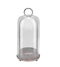 12" High Versatile Modern Metal Hurricane Lantern with Handmade Sturdy Glass Dome in Shabby White for Pillar Candle & Plants, Industrial, Farmhouse (White Shabby, 5"x12") - color: White Shabby, size: 5"x12"