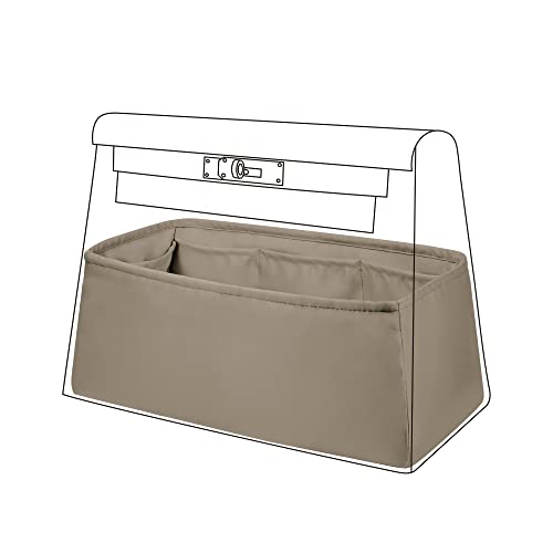 DGAZ Silk Purse Organizer Insert For Hermes Kelly Danse 22 bag，Silky Smooth Bag Organizer，Luxury Handbag & Tote Shaper（Gris tourterelle，22） - color: Gris tourterelle