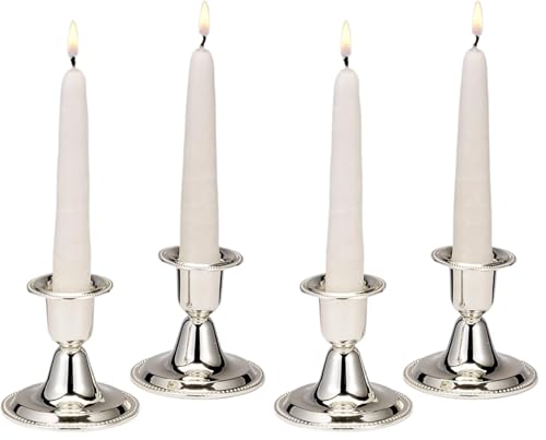 Rite Lite Silver Luxury Candlestick Holder Set Beautiful Candle Holders 2.5" - for a Modern Centerpiece, Shabbat Gifts, Shabbat Candle Holders (Pack of 2) - size: 2.5" (Pack of 2)
