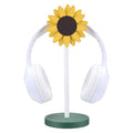 Yookeer Sunflower Headphone Stand Decorative Cute Sunflower Headphone Stand Yellow Wood Desk Decor for Gamer Room Office Desk Christmas Gaming Gifts for Women Office Worker - style: Sunflower