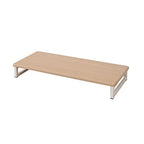Yamazen DTS-5925 (NA/IV) Monitor Stand, Width 23.2 x Depth 9.8 x Height 3.1 inches (59 x 25 x 8 cm), Compact, Keyboard Storage, PC Stand, Easy Assembly, Natural/Ivory, Work from Home