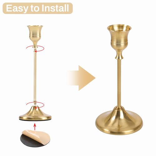 Candlestick Holders, 12PCS Taper Candle Holder for Candlesticks, Gold Candle Holders for Table Centerpiece, Wedding, Party - color: Gold, size: 12pcs